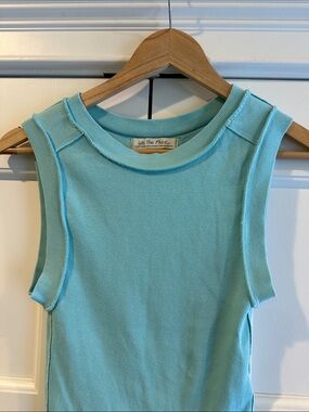 We The Free Ribbed Tank Top - Aqua Blue